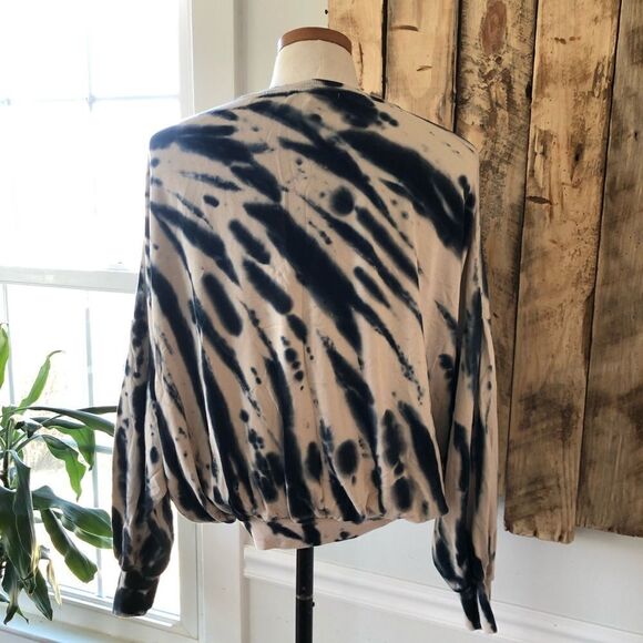 Young Fabulous & Broke Navy/Tan Tie Dye‎ Fleece Relaxed Sweatshirt Size Small - Picture 9 of 16